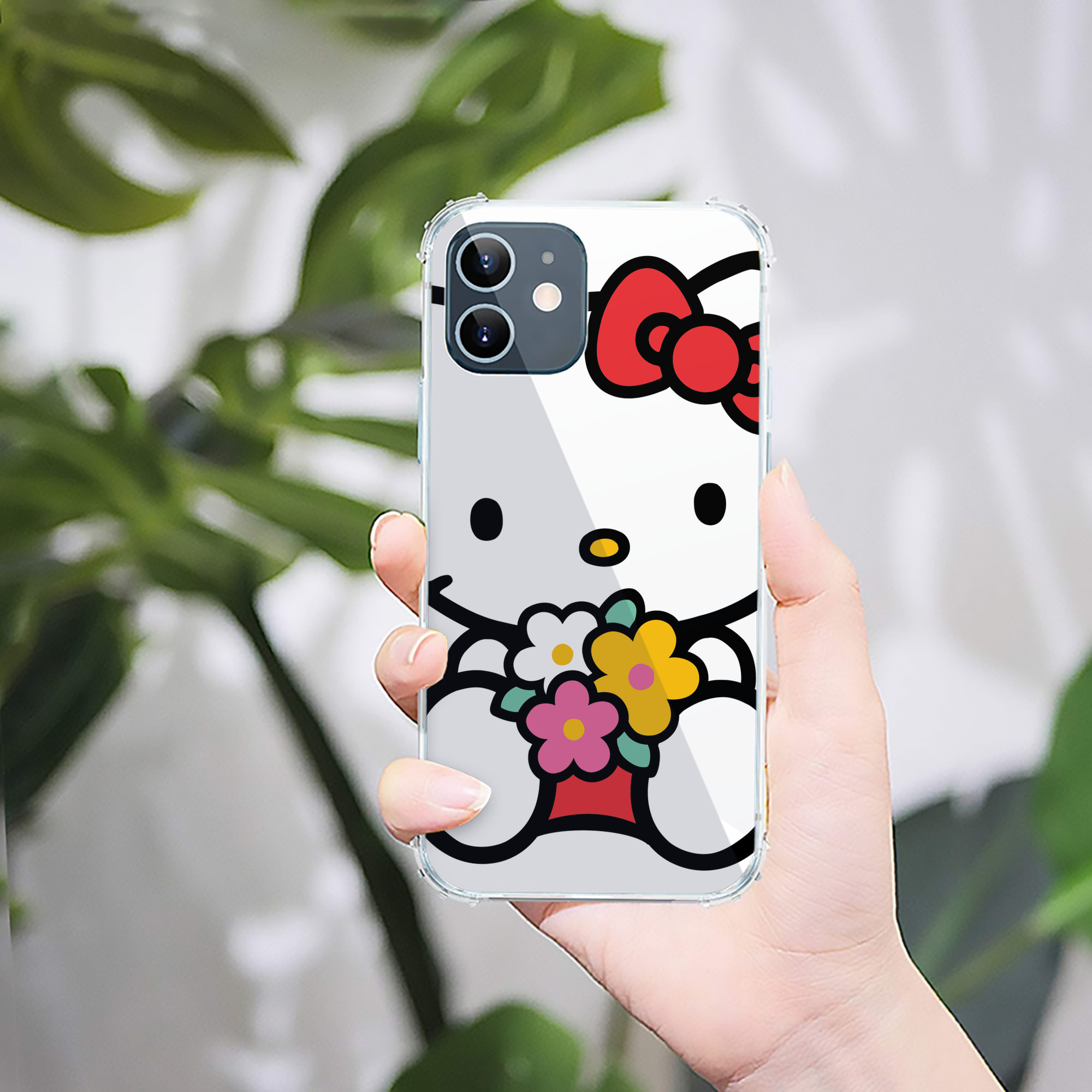 （画像用） Hello Kitty ハローキティ 【iPhone 12シリーズ対応】透明スマホケース（クリアソフトケース）